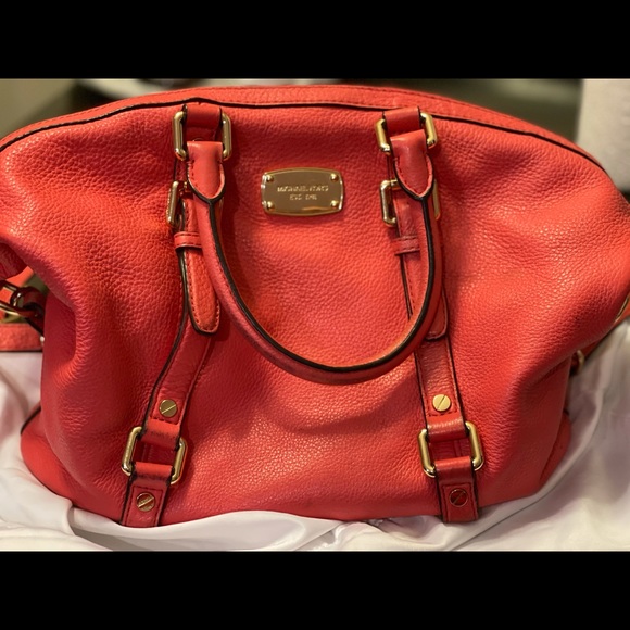 Michael Kors coral Bedford satchel handbag - Picture 4 of 6